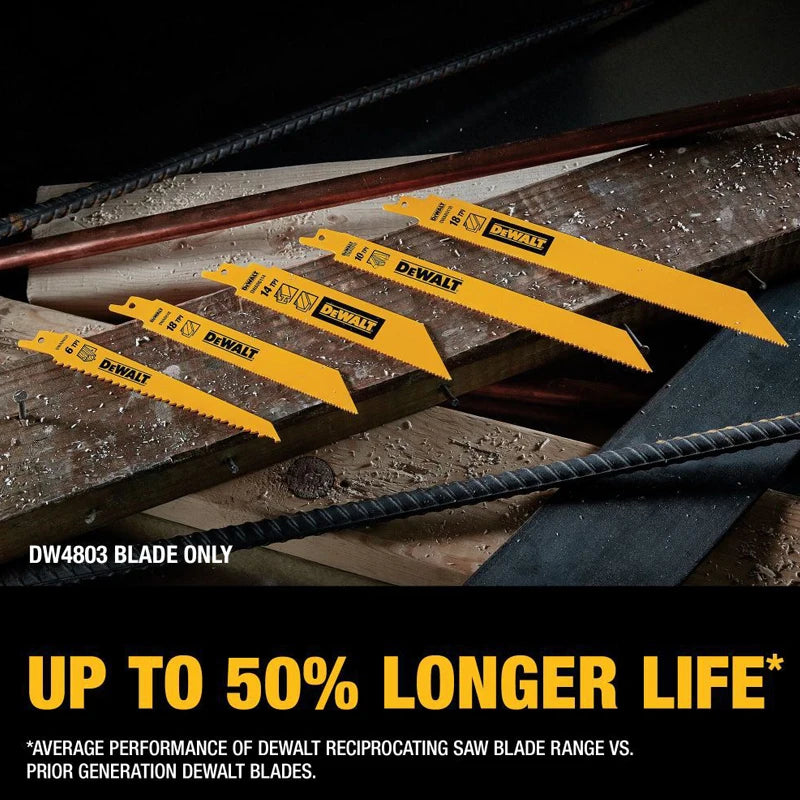 DEWALT Original Bi-Metal Reciprocating Saw Blades Sturdy Durable Tools Accessories DW4808 DW4802 DW4812 DW4813 DWA4186