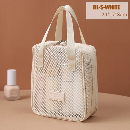 Multi-Functional Mesh Makeup Bag Pouch Large Capacity Portable Storage Case Travel Toiletry Bags Cosmetic Bag