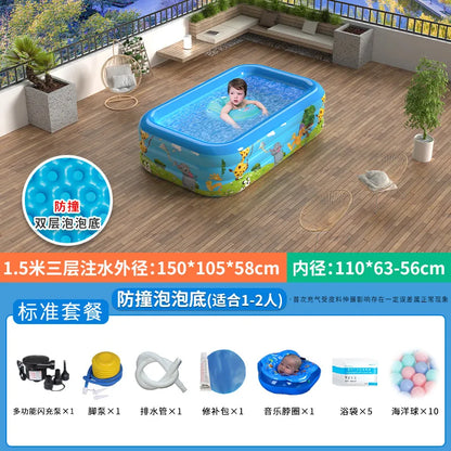 Large Foldable Inflatable Swimming Pool for Kids Adults Baby Family Indoor Outdoor Backyard Thickened Durable Summer Fun Pool