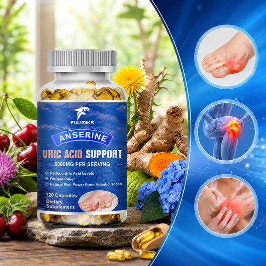 High Potency Uric Acid Balance Supplement, with Anserine, Turmeric & Celery, Supports Detox, Joint Function & Fatigue Relief