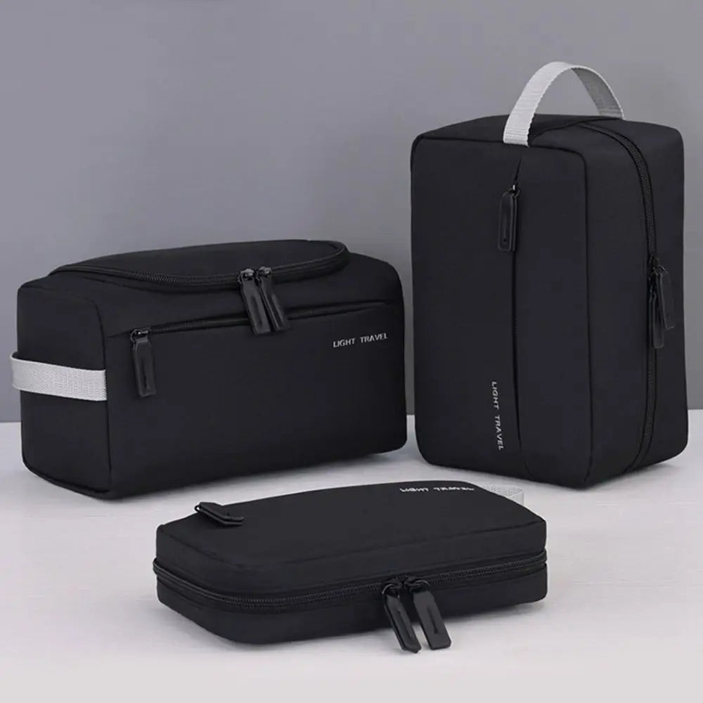 3-in-1 Travel Toiletry Bag Oxford Cloth Lightweight Waterproof Shaving Bag Handheld Makeup Bag Makeup Organizer Business