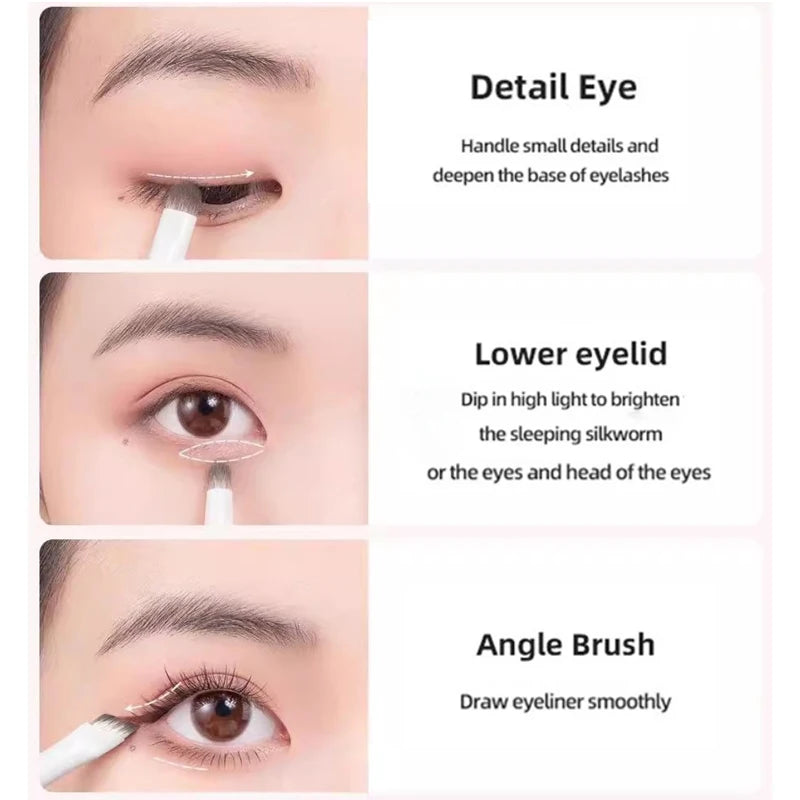 5/8/10pcs Natural Eye Makeup Brushes Set Detail Eyeshadow Brush Makeup Brush Kit White Ultra Soft Eyeshadow Eyeliner Makeup Tool