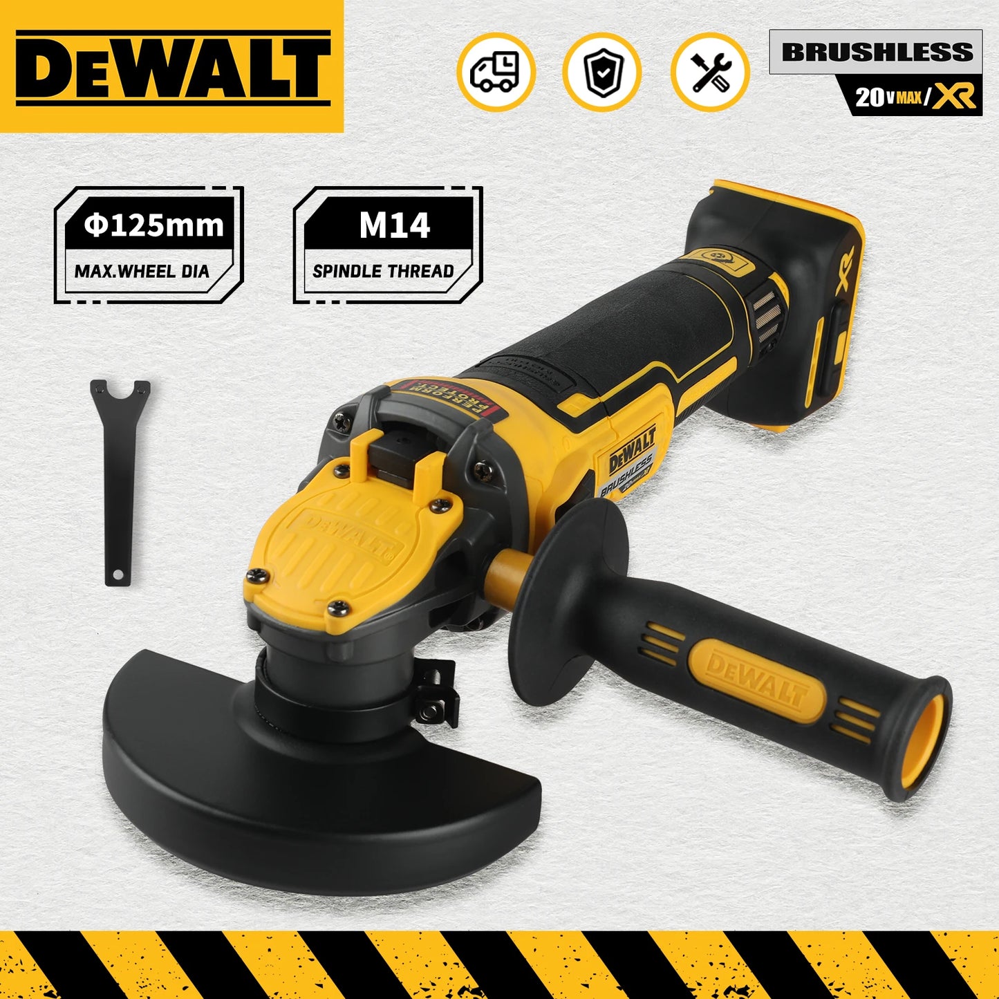 DEWALT-DCG409 angle grinder, 20V brushless wireless power tool, cutting machine, 125mm rechargeable portable polisher only tools