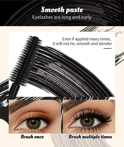 QIC High-heeled Shoes Mascara 3D Fiber Mascara, Long Black Volumizing Eyelash Extension, Waterproof Eye Makeup Tool