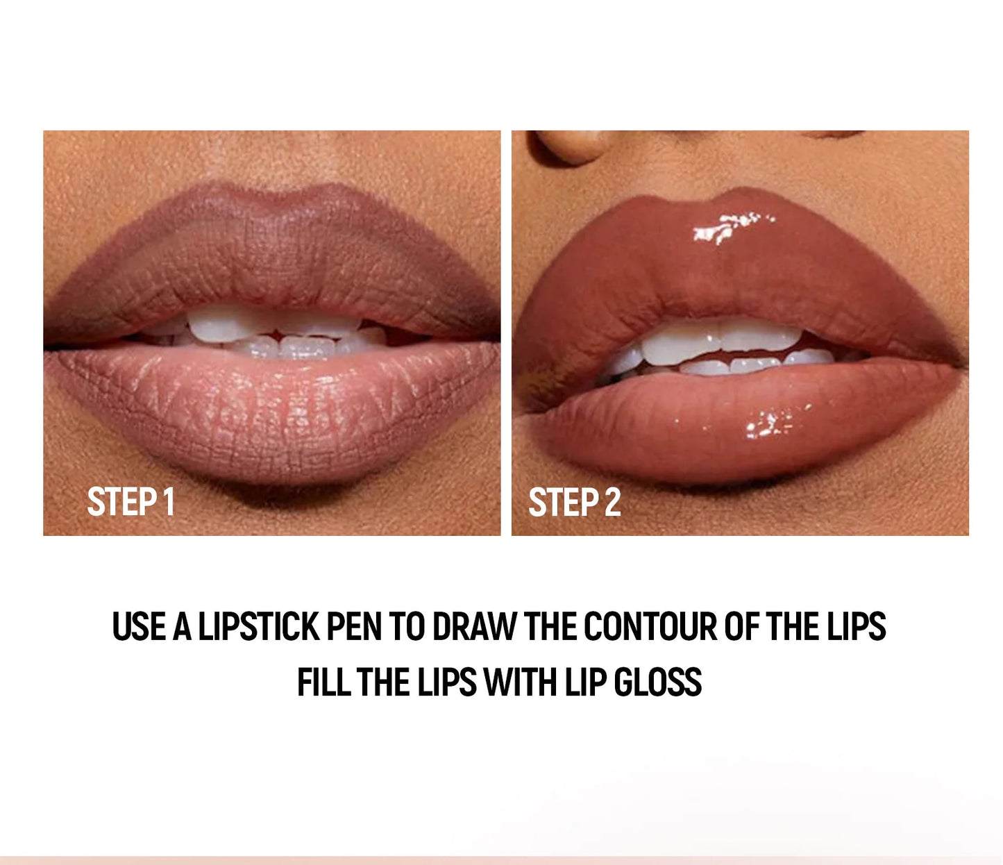 Black Brown Tapered Lip Liner Contour Pencil Double Head Mirror Plumping Lip Glaze Crystal Lip Gloss Sexy Red Lips Tint Makeup