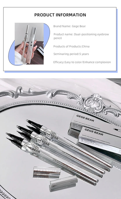 Two-Prong Eyebrow Pen For Women Gege Bear Long-lasting Natural Strokes Waterproof Anti-Sweat Non-smudged All-Day Wear Eye Makeup