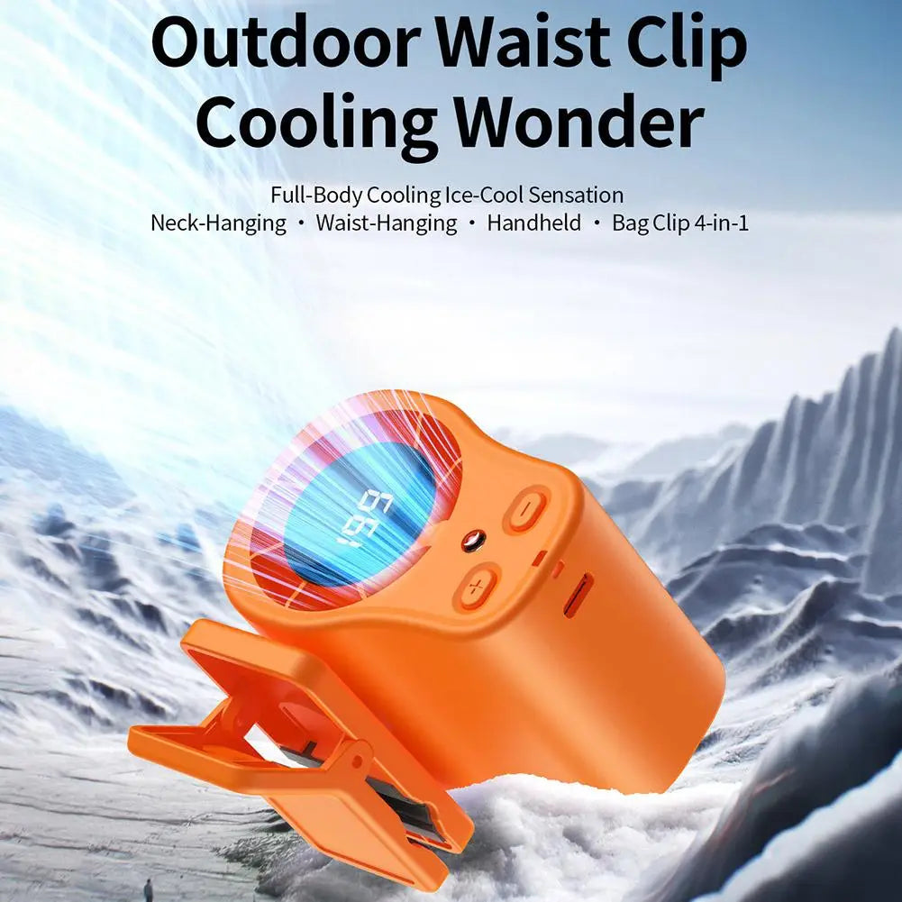 Summer Semiconductor Cooling Car Fan with LED Display USB Rechargeable Clip Portable Desk Fans 360 Rotation For Camping