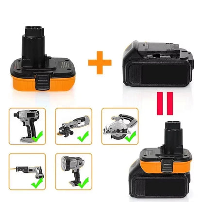 DCA1820 USB Adapter for Dewalt，Tools Convert for Dewalt 20V Lithium Battery to for Dewalt，18V NiCad NiMh Replace Battery Tools