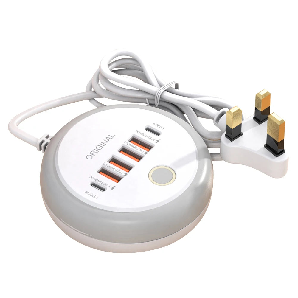 50W USB Mobile Phone Charger Multi Ports Power Strip Socket Type C Fast Charging Wall Charger Wall Adapter For iPhone Xiaomi