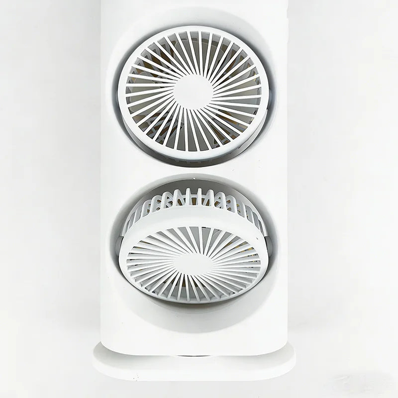 Spray portable water mist fan, summer mini evaporative air cooler, household water-cooling fan with LED lights