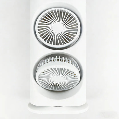 Spray portable water mist fan, summer mini evaporative air cooler, household water-cooling fan with LED lights