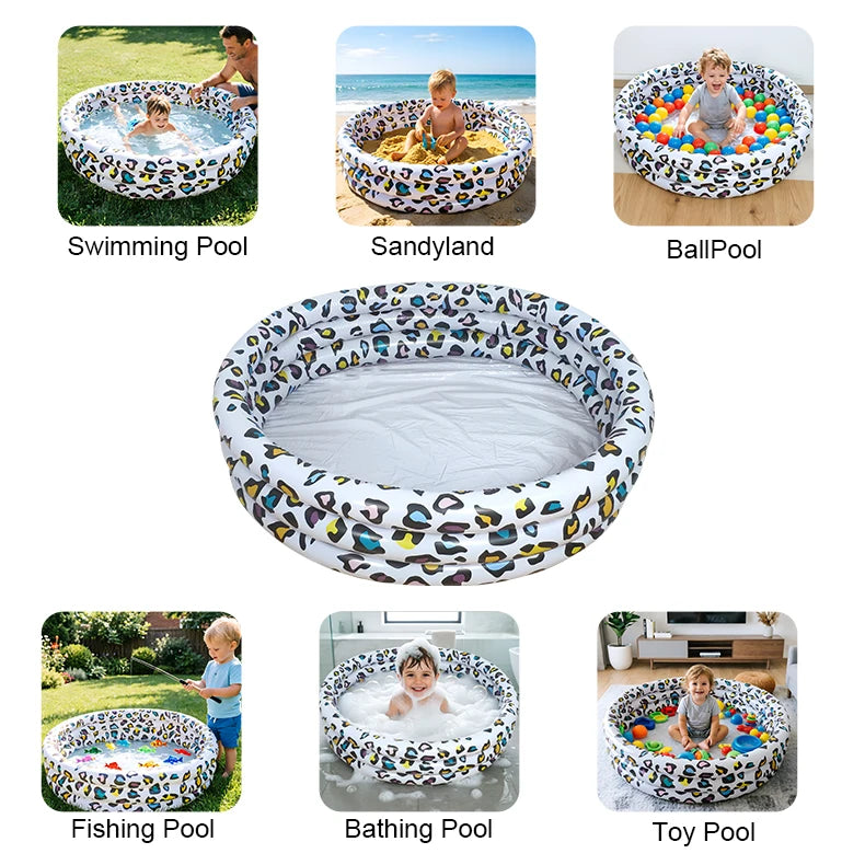 Leopard Pattern Inflatable Children's Sand Pool Outdoor Pool Indoor Ocean Ball Pool Baby Paddling Pool Pvc Swimming Pool