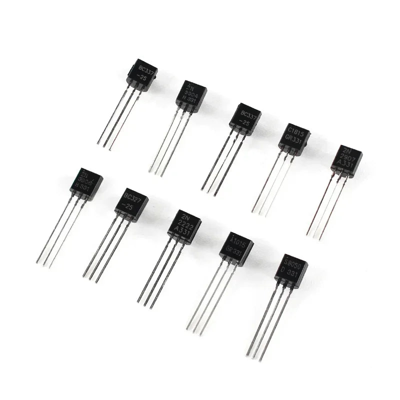10 Values 100Pcs Transistor Assorted Kit TO-92 BC337 BC327 2N2222 2N2907 2N3906 S8050 S8550 A1015 C1815 transistor kit NPN PNP