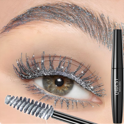 Glitter Diamond Mascara Waterproof Smudge-Proof Volumizing Lengthening Sparkling Snowflake Flake Clump-Free Lasting Party Makeup