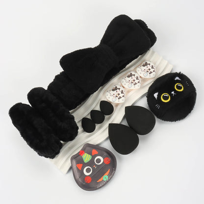 Embroidered Powder Puff Headband 13-Piece Set, Suitable for Applying and Setting Makeup, Suitable for All Skin Types