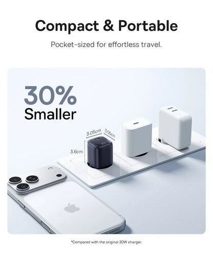 Baseus 30W GaN Charger PD Charger For iPhone 17 16 15 14 13 12 Max Fast Charger PD3.0 QC3.0 Phone Charger Type C Tablets Charger