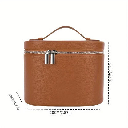 Large Capacity PU Leather Makeup Bag Portable Makeup Box For Women Girls Travel Toiletry Cosmetic Organizer