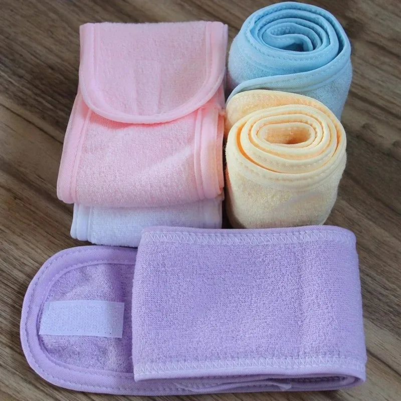 Fashion Women Wide Hairband Adjustable Makeup Wash Face Toweling Hair Wrap Headbands Face Washing Yoga Hair Make Up Accessories
