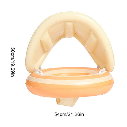 Baby Swimming Ring Inflatable Swim Ring with Detachable Sunshade Toddlers Pool Float Beach Water  for Summer Pool Party