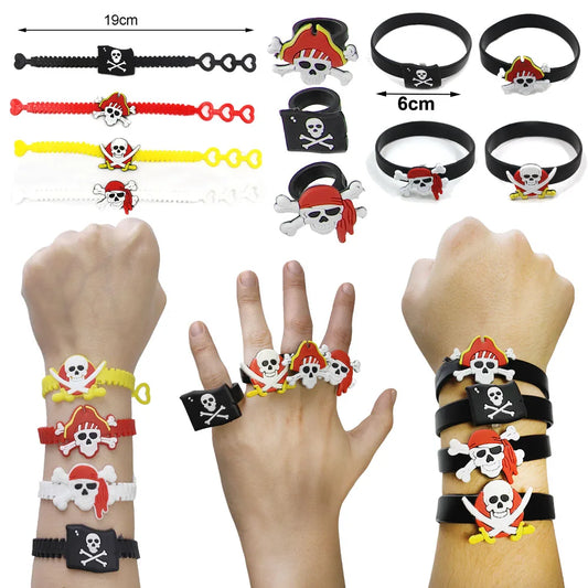 Pirate Party Supplies Favors Pirate Bracelets Rings Wristband Pirate Theme Birthday Party Favors Decorations Gift Filler Bag