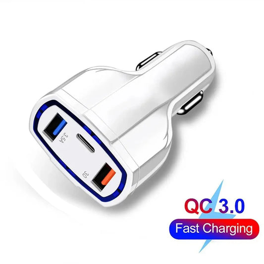 3.5A Car Charger 35W USB Type C Quick Charge3.0 Fast Charging Adapter for iPhone 15 14 Xiaomi Redmi Sansung Mobile Phone Charger
