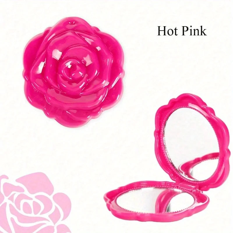 Portable and foldable rose flower makeup mirror,wedding party gifts,stylish mirrors for both women and girls.