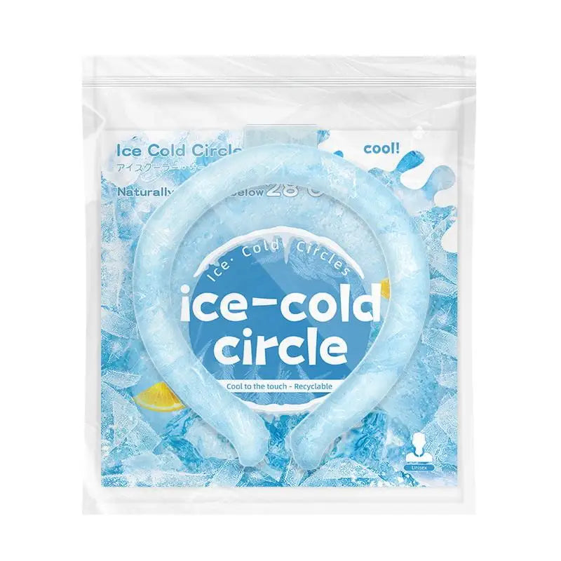 【CC】Outdoor Summer Neck Cooling Tube Wraps Ice Ring Neck Cooler Reusable Cooling Tool For Camping Hiking Cycling Running Fishing