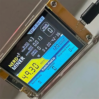 SuperDeals Brand New Nerdminer V3 2.8-Inch BTC Solo Lottery Nerd Miner Crypto Bitcoin Miner Solo Mining Machine
