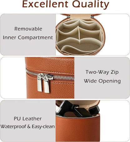 Large Capacity PU Leather Makeup Bag Portable Makeup Box For Women Girls Travel Toiletry Cosmetic Organizer