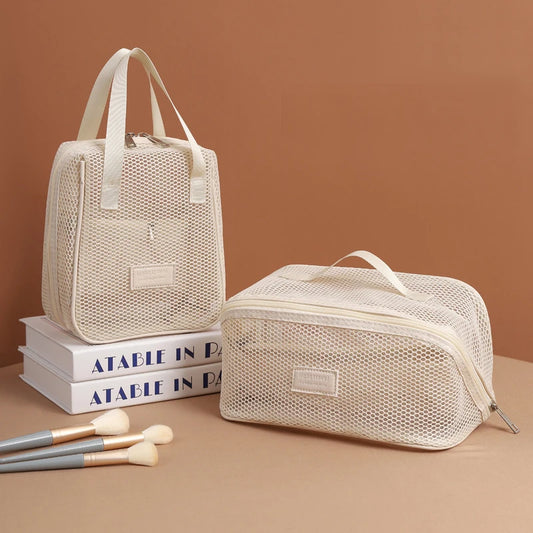 Multi-Functional Mesh Makeup Bag Pouch Large Capacity Portable Storage Case Travel Toiletry Bags Cosmetic Bag