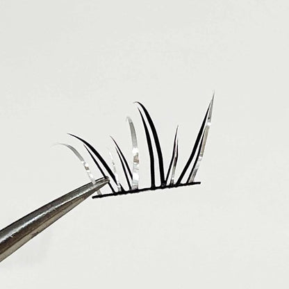 DIY Cluster Punk Silver Black Self-adhesive Glue Free False Eyelashes Segmented Thin Stems Halloween Makeup Girl Lashe Extension