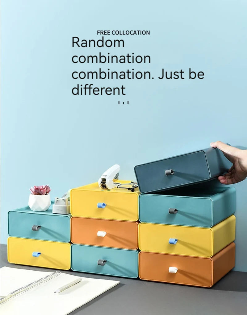 Plastic Storage Box Drawer Style Desktop Storage Box Storage Box Office Desk Shelf  Drawers Storage Box Makeup Organizer Storage