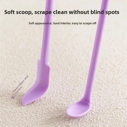 1/3pcs Double-Head Silicone Scraper Spoon Set Makeup Brushes Cosmetics Tools Beauty Accessories Reusable Silicone Scoop Scraper