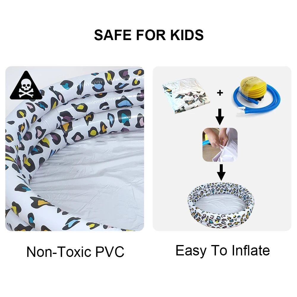 Leopard Pattern Inflatable Children's Sand Pool Outdoor Pool Indoor Ocean Ball Pool Baby Paddling Pool Pvc Swimming Pool