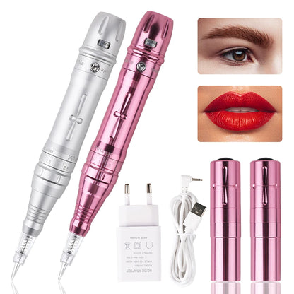 Wireless PMU Machine-Permanent Eyebrow Makeup Tattoo Machine Kit or Disposable Sterilized Tattoo Needle for Eyebrow Lip Eyeliner