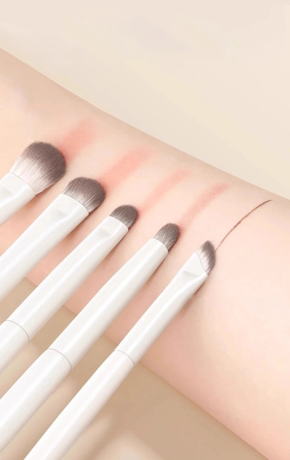 5/8/10pcs Natural Eye Makeup Brushes Set Detail Eyeshadow Brush Makeup Brush Kit White Ultra Soft Eyeshadow Eyeliner Makeup Tool