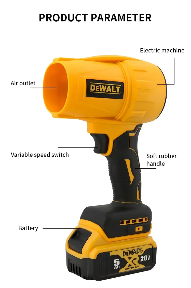 Dewalt 30000RPM Cordless Blower Electric Turbine Household Dust Collector Portable Rechargeable Dust Removal 20V Power Tools