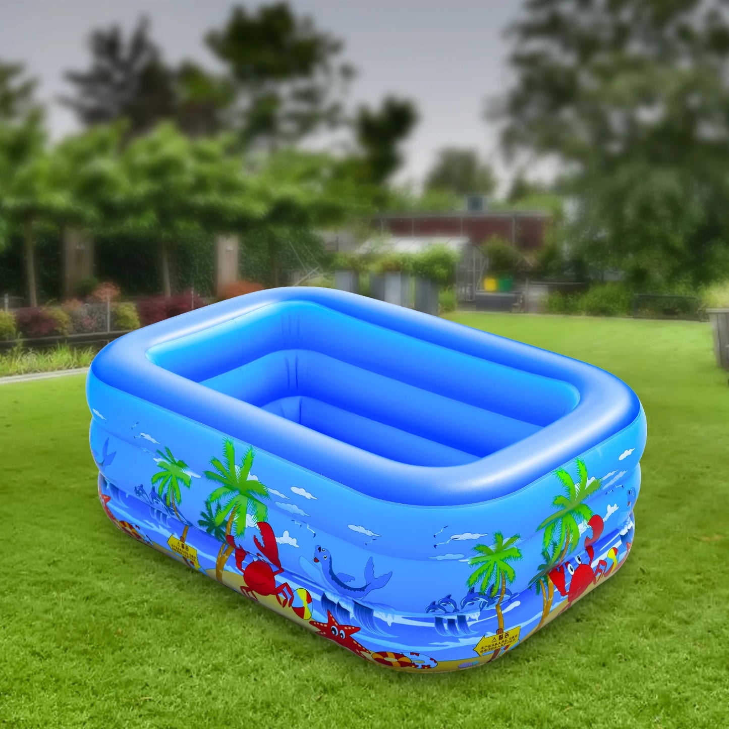 Inflatable Ball Pit Pool for Kids, Toddlers,, Blow Up PVC Swimming Pool for Indoor Outdoor Water Summer Party Backyard, Blue