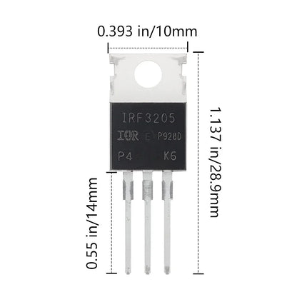 AUKENIEN Mosfet Transistor Kit 12Values 60PCS IRFZ44N IRF510N-IRF540N IRF640N IRF740 IRF820 IRF830 IRF840 IRF3205 IRF9540N TO222