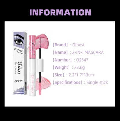 Double Head 2 IN 1 Mascara Silk Fiber Lash Mascara Volume Waterproof Lasting Non-Smudging Thick Thin Curling Mascara Eyes Makeup