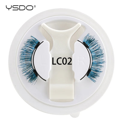 YSDO Colored Magnetic Eyelashes Natural Faux 3D Mink Lashes Reusable Makeup Party Cosplay Shiny Colorful Magnet False Lashes