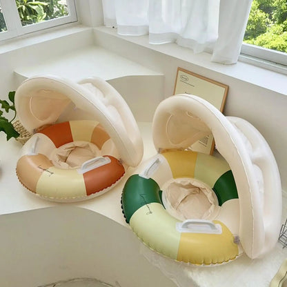 swimming Pool Float Baby Retro Children's Swimming Pool Float with Sunshade Seat Ring For Kid Child Swimming Circle Beach Water