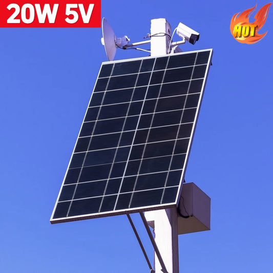 Type-C Solar Panel Charger Output 1600MA 20W 5V Battery Charger Solar Panel Lightweight Scratchproof 3V-5V Mobile Phone Chargers