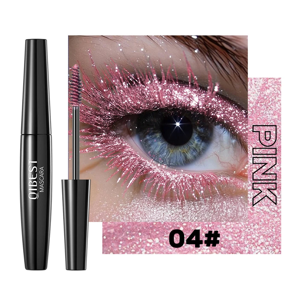 Glitter Diamond Mascara Waterproof Smudge-Proof Volumizing Lengthening Sparkling Snowflake Flake Clump-Free Lasting Party Makeup