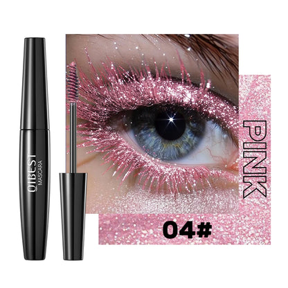 Glitter Diamond Mascara Waterproof Smudge-Proof Volumizing Lengthening Sparkling Snowflake Flake Clump-Free Lasting Party Makeup