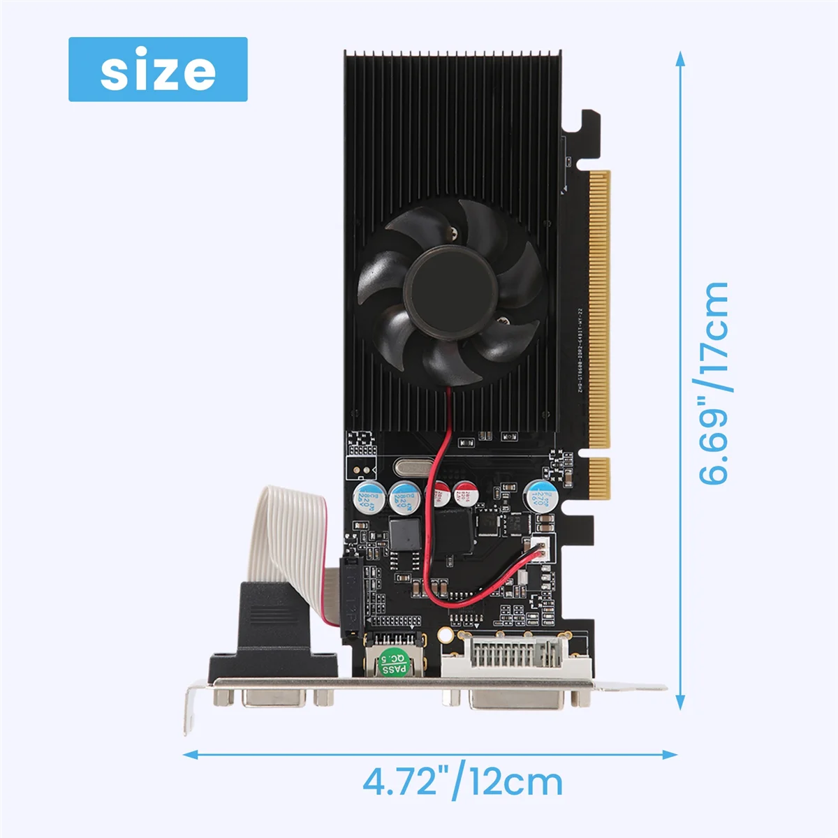 B44CGT210 1GB DDR2 64Bit Graphics Card PCIE 2.0 GPU HDMI-Compatible DVI VGA Desktop Video Card
