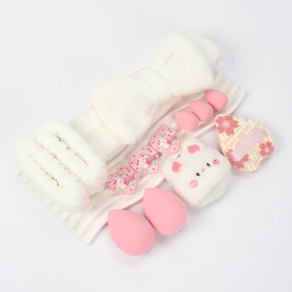 Embroidered Powder Puff Headband 13-Piece Set, Suitable for Applying and Setting Makeup, Suitable for All Skin Types