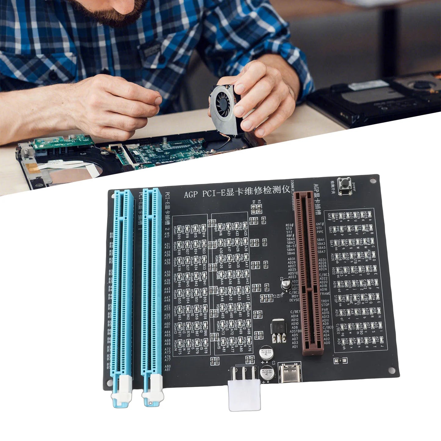 Graphics Card Tester with Light AGP PCI-E Dual Purpose Display Video Graphics Card Tester Display Video Graphics Card Tester