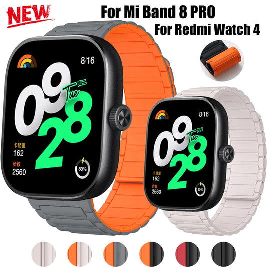 Colorful Strap For Redmi Watch 4 Correa Magnetic Bracelet For Xiaomi Mi Band 8pro Sport Watchband Replaceable Silicone Wristband