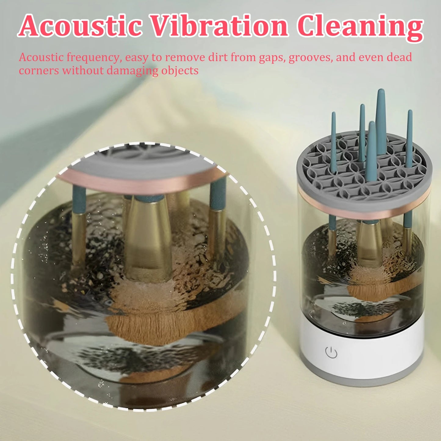 USB Powered Brush Washer & Dryer - Odorless Battery-Free Makeup Cleaner, Plug-and-Play Essential Beauty Accessory